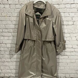British Mist Jacket Trench Coat Metallic Bronze Good 6P